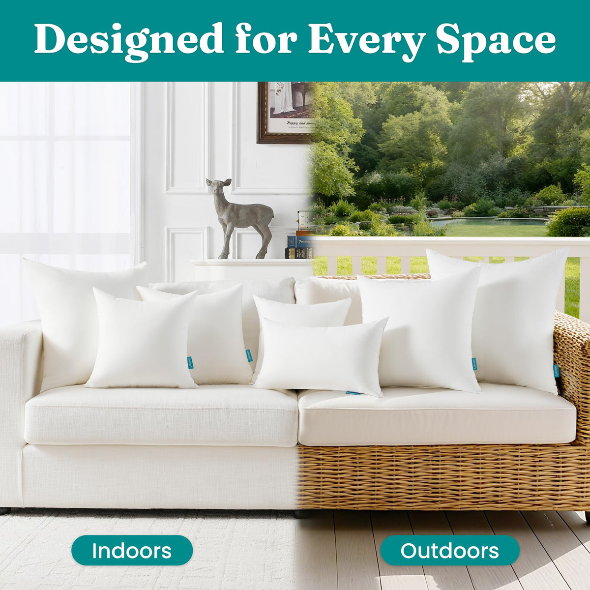 Oubonun premium polyester fiber fill delivers soft, cushiony support.