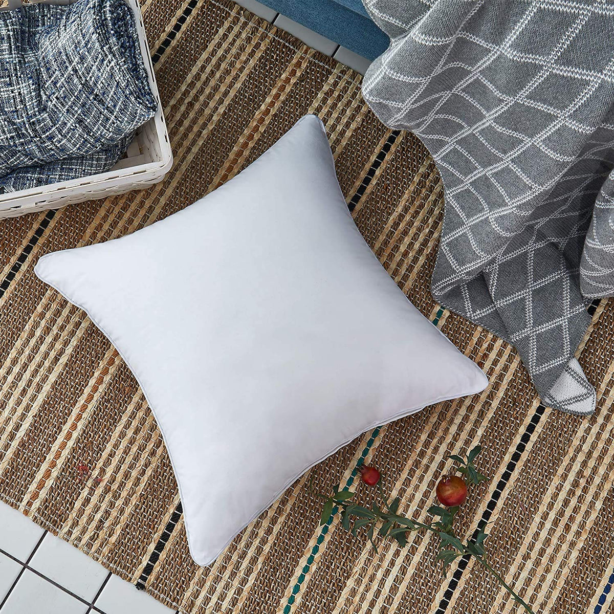 Oubonun stitch-detail pillow insert highlighting sturdy construction and shape retention.