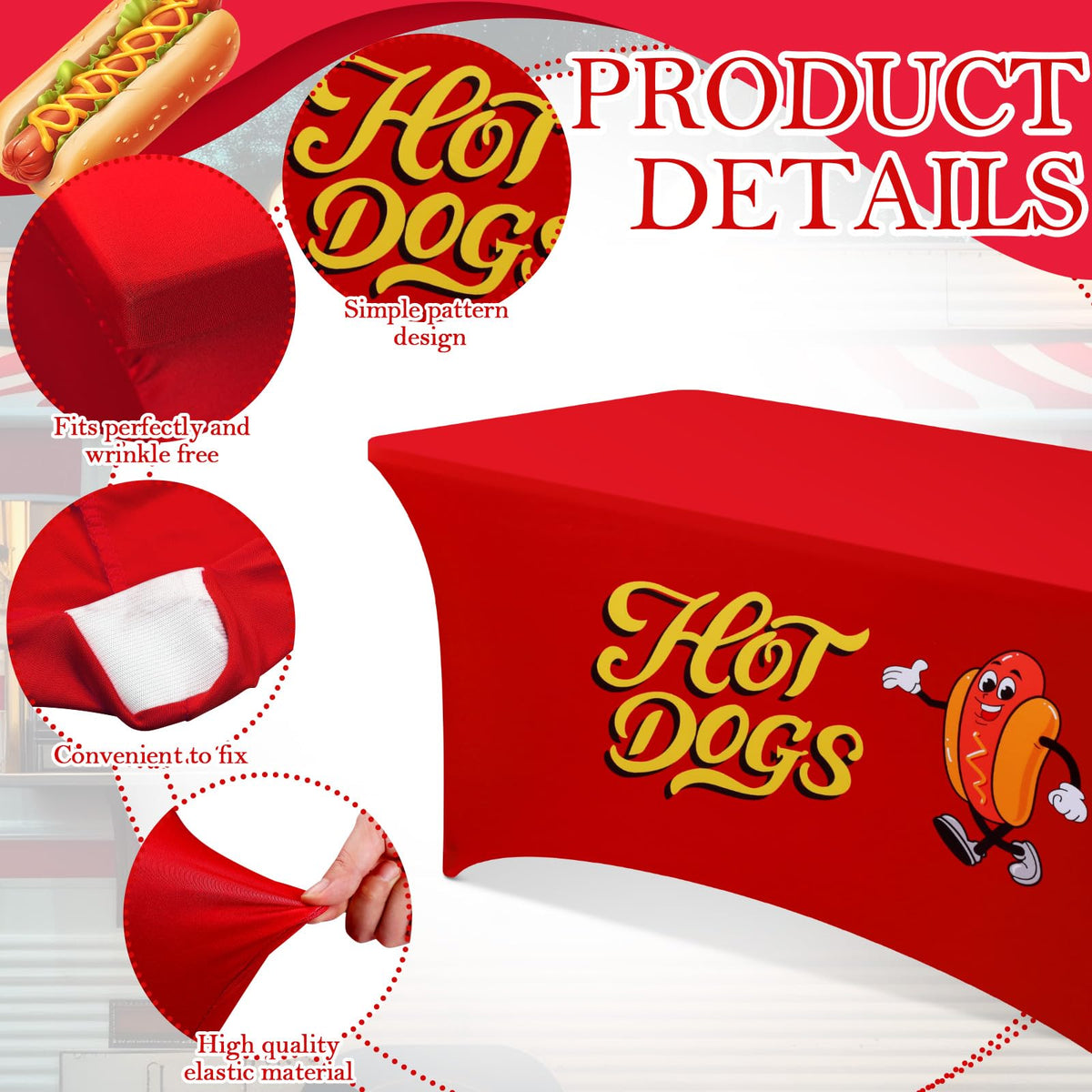 Oudain elastic spandex material provides stretch and protection for your table.