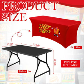 Oudain hot dogs tablecloth corner pockets keep it firmly in place.
