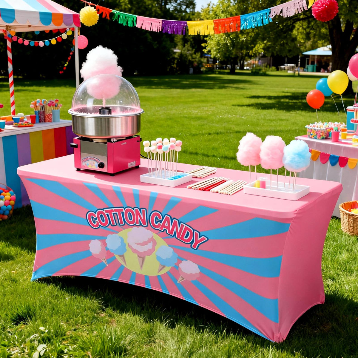 Oudain lightweight portable tablecloth ideal for concession stands