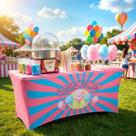 Oudain cotton candy stand cloth protects tables from spills