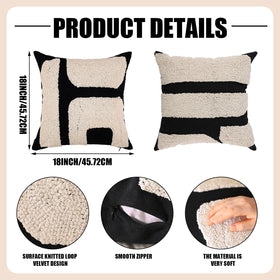 Oudain two-pillow set in black and white, ready to unify living room decor