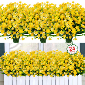 Ouddy Decor 24-bundle outdoor artificial flowers for vibrant porch display