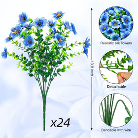 Ouddy Decor blue outdoor flowers in a garden border for lasting color