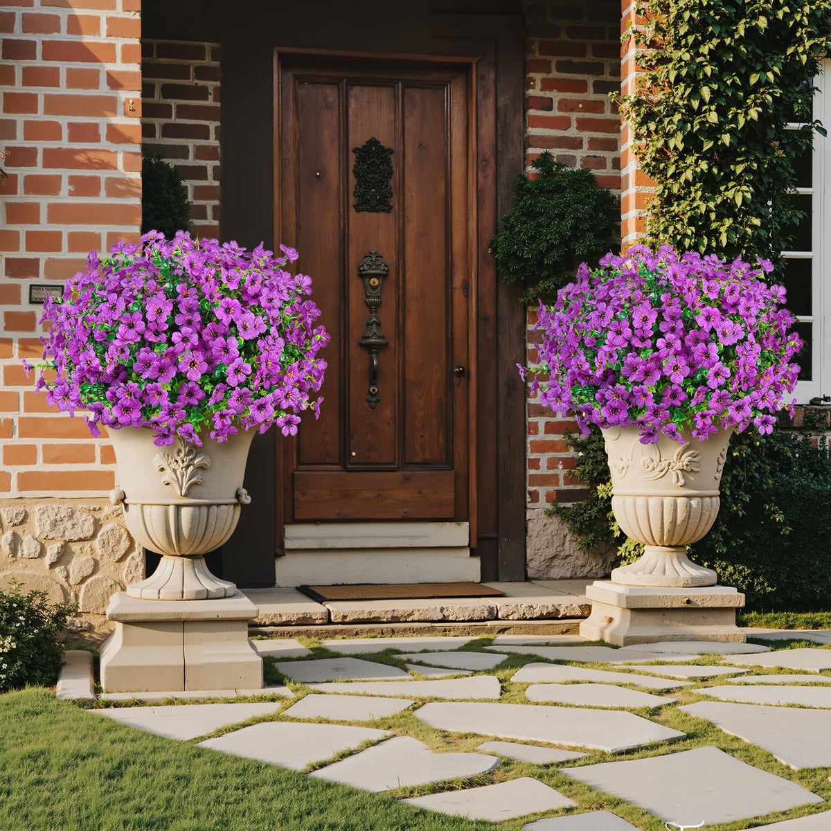 Ouddy Decor outdoor flowers provide lightweight, realistic accents for balcony and porch decoration.