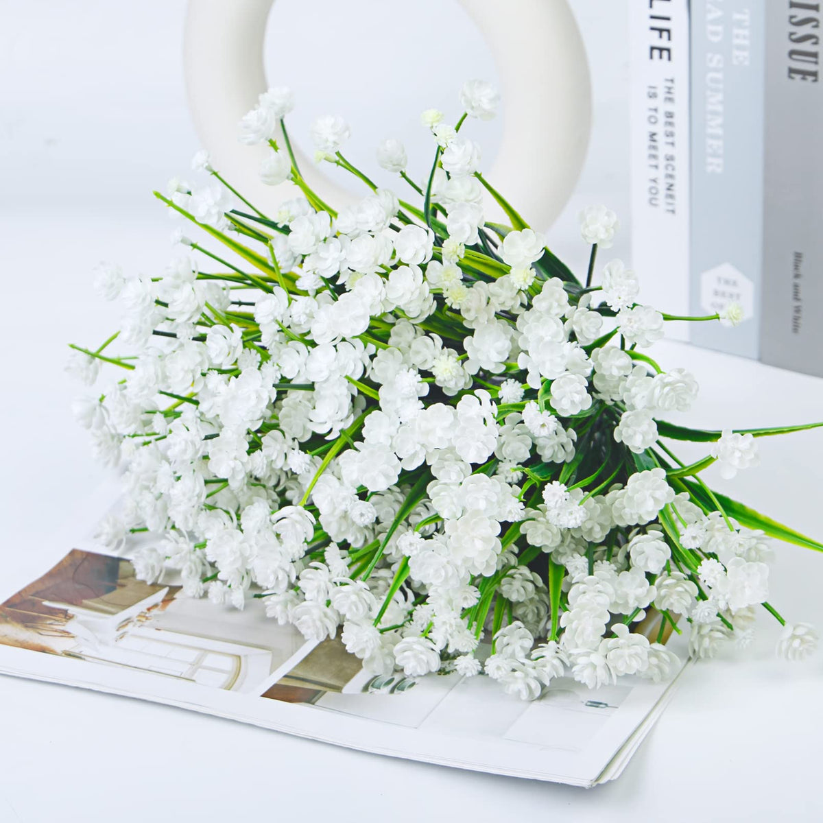 Ouddy Decor artificial flower stems 35-43 cm with iron wire for adjustable arrangements.