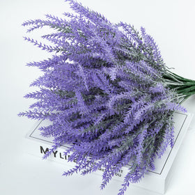 Ouddy Decor artificial lavender branches stand 9.65 inches tall for height variation