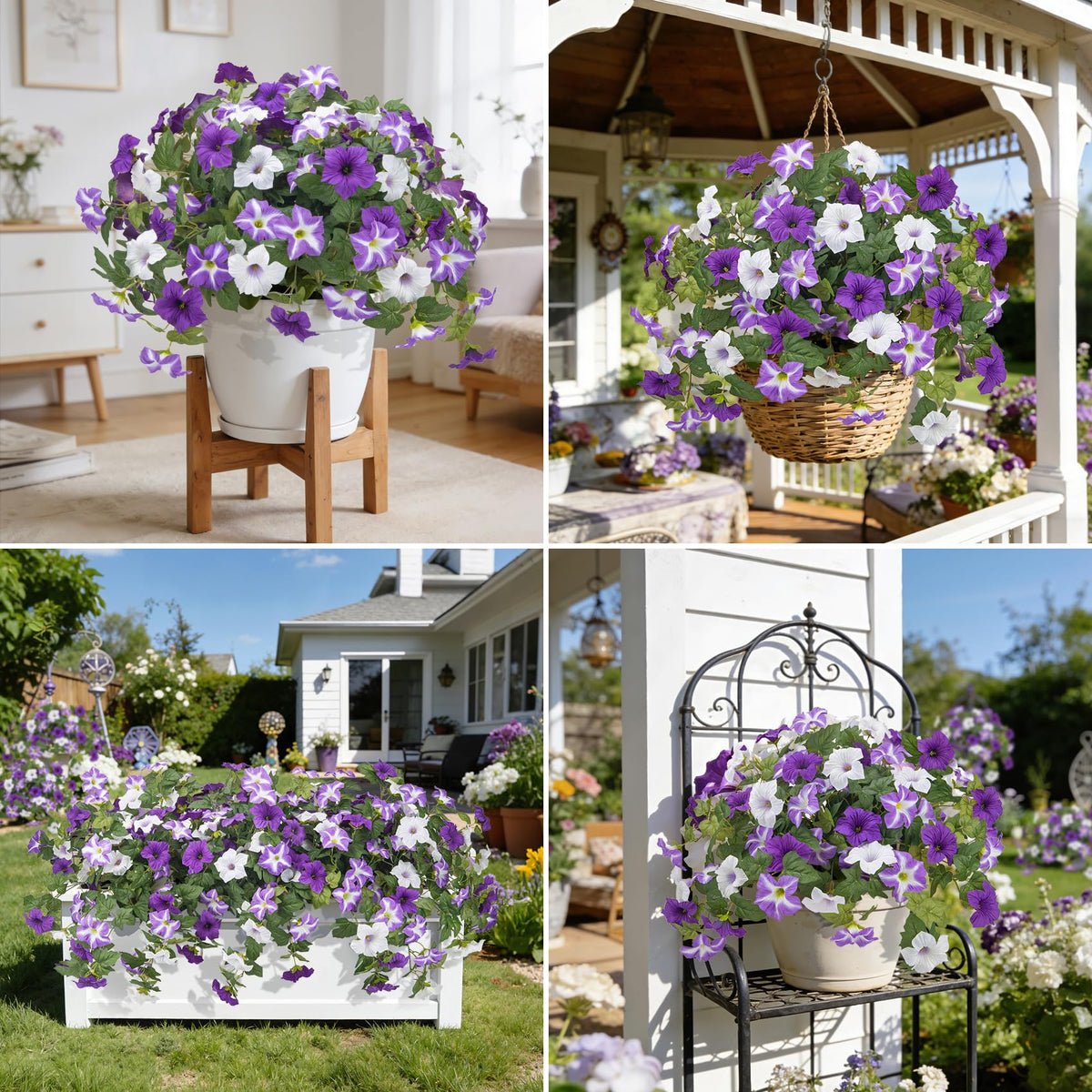 Ouddy Decor balcony planter accent petunia bundle boosts curb appeal.
