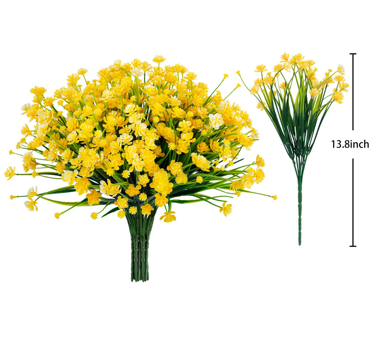 Ouddy Decor bright yellow fake flowers to color sunlit garden corners