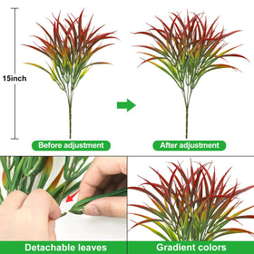 Ouddy Decor dense leaves outdoor artificial grass stems showcase lush greenery.