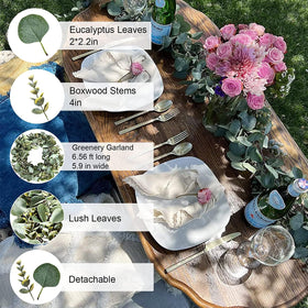 Ouddy Decor eucalyptus garland with dense stems for full, photogenic greenery.