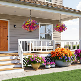 Ouddy Decor foam and coconut lining basket frames color accents for outdoor decor.