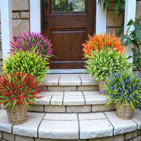 Ouddy Decor monkey grass artificial plants for patios and borders.