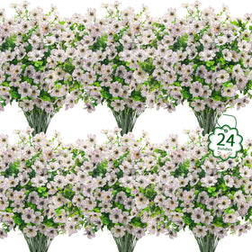 Ouddy Decor outdoor artificial flowers in 24 bundles for vibrant, long-lasting arrangements.