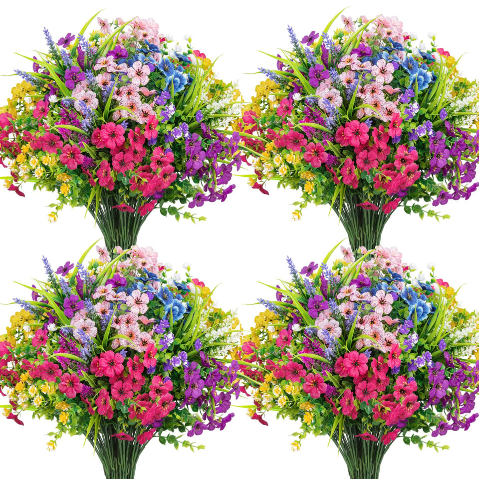 Ouddy Decor outdoor flowers 24-bundles bring lasting color to porches and patios.