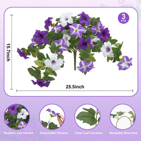 Ouddy Decor petunia bundle displays vivid hues for porch or balcony displays.