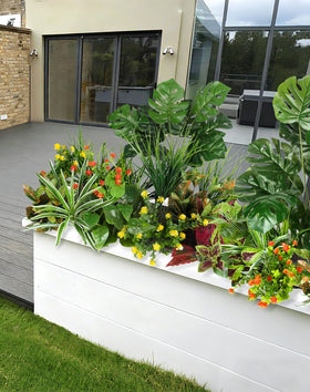 Ouddy Decor summer greenery collection brings vibrant color to outdoor areas.