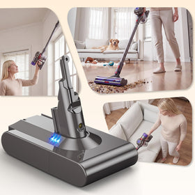 Oueand Dyson V8 battery performance in standard mode and MAX power.