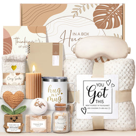 Oufrenn gift basket for women with hug-in-a-box concept, offering a thoughtful pick-me-up