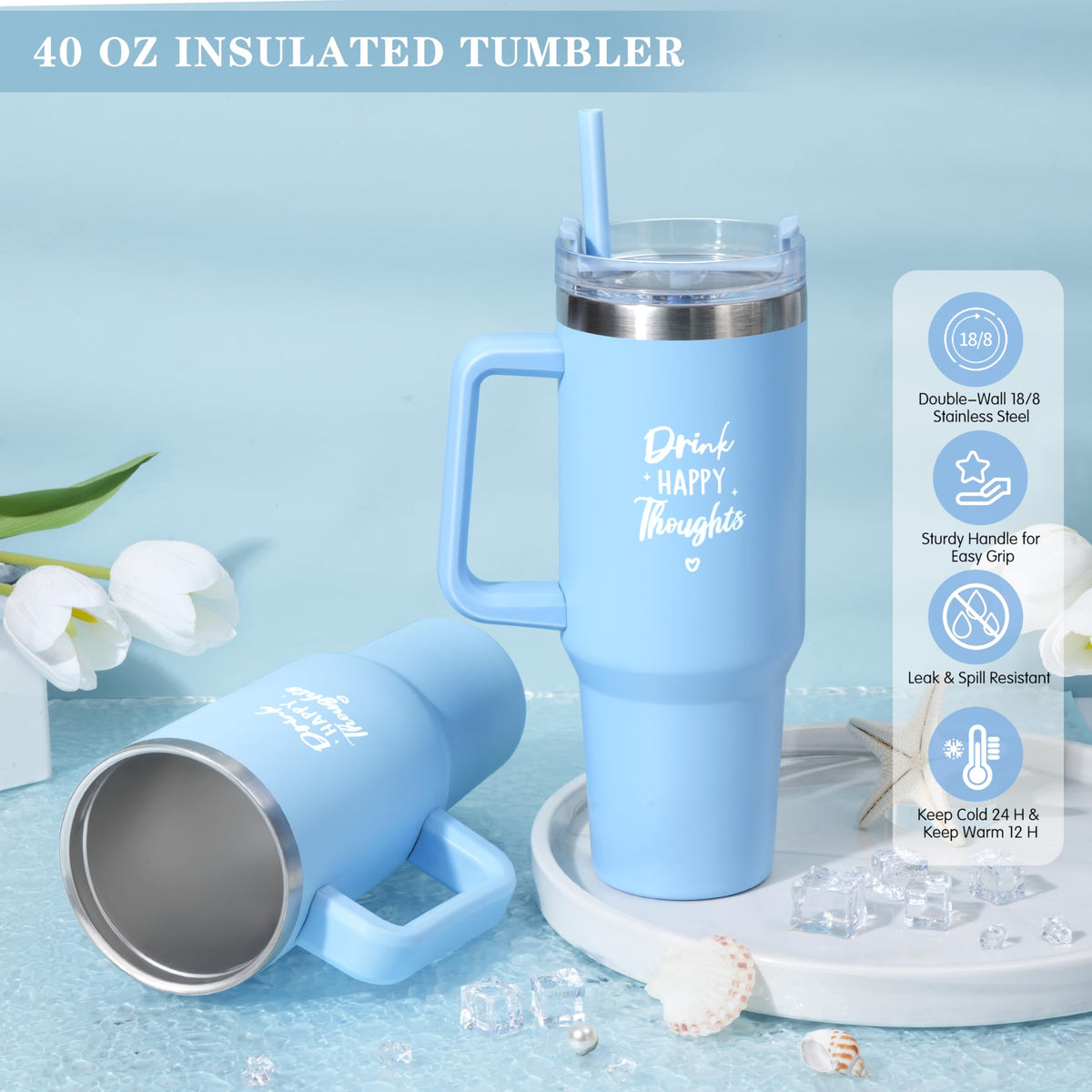 Oufrenn ocean-scented candle provides a calming ambience.
