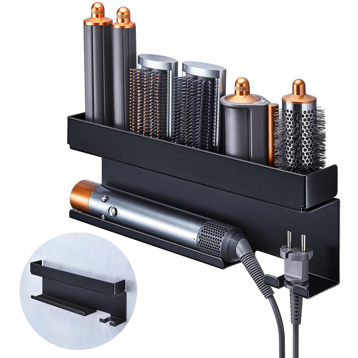 Oukimly storage hair-dryer holder wall mount keeps tools organized and within easy reach.