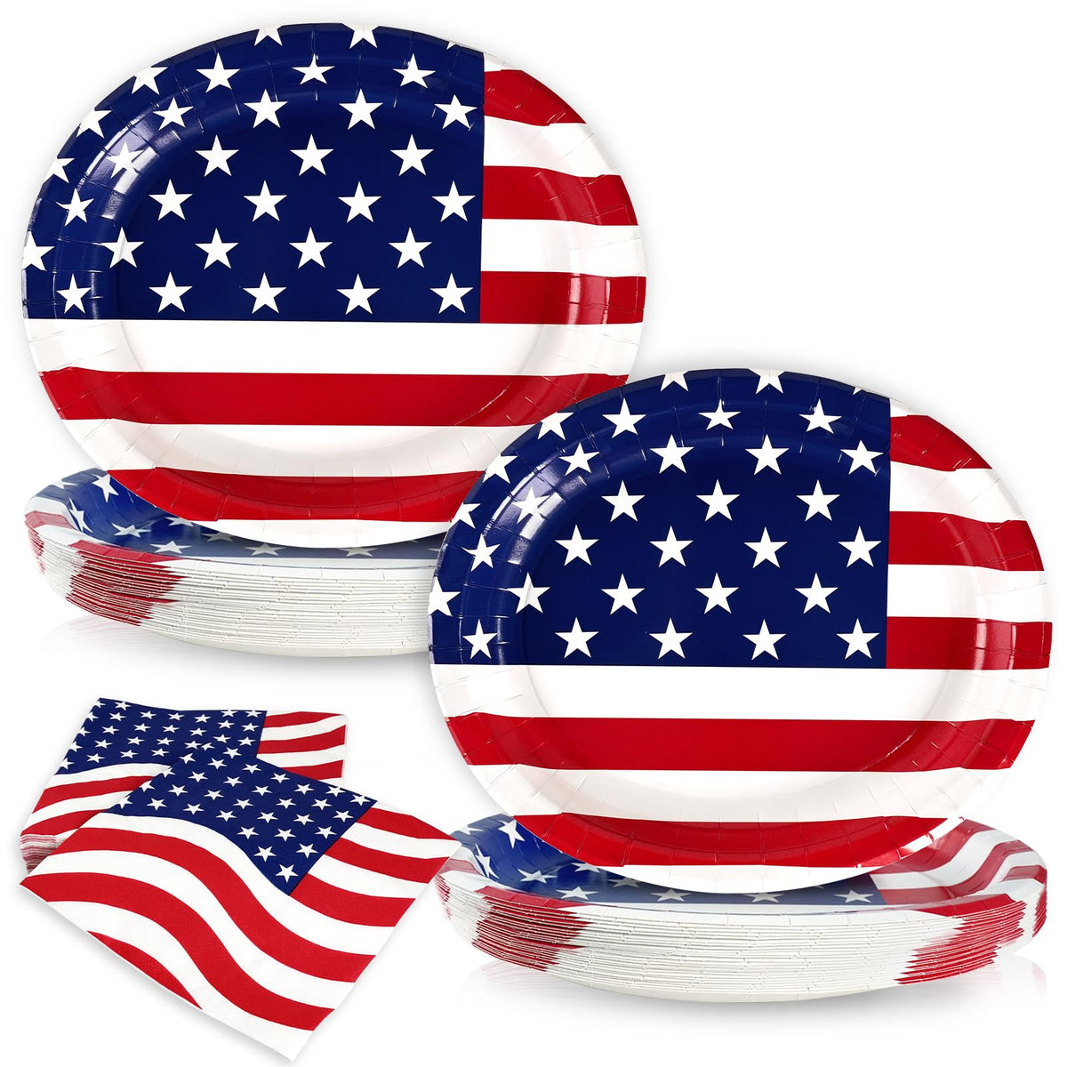OuMuaMua American flag oval plates ready for large gatherings