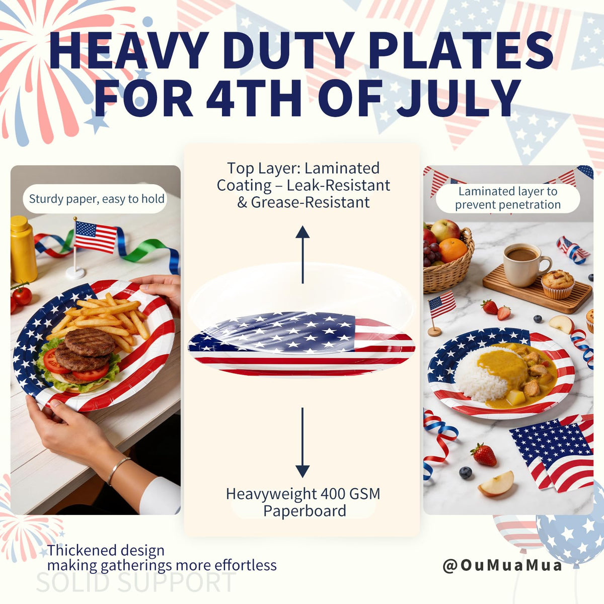 OuMuaMua flag design tableware enhances patriotic decor