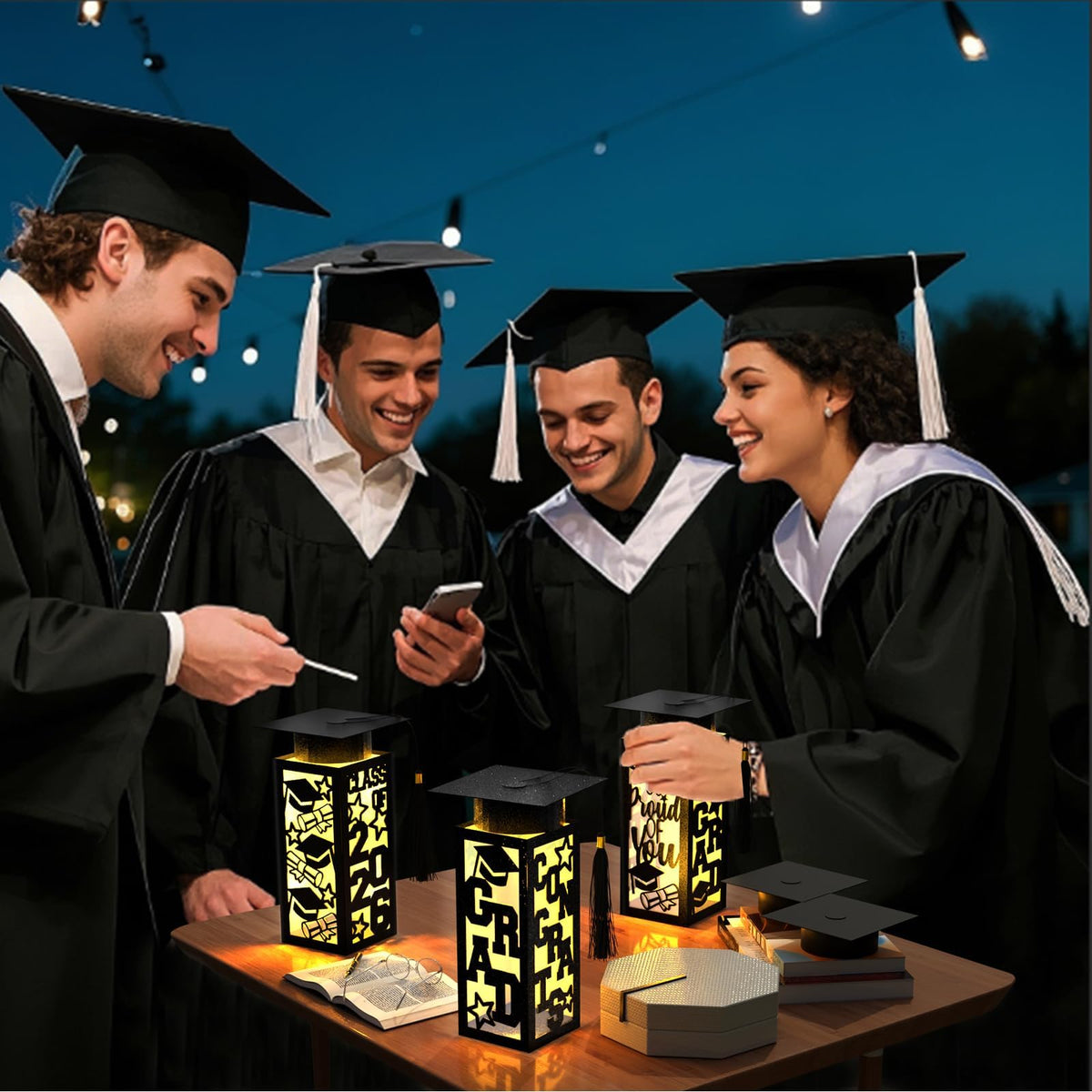 OuMuaMua soft LED string light inside each box adds gentle illumination.