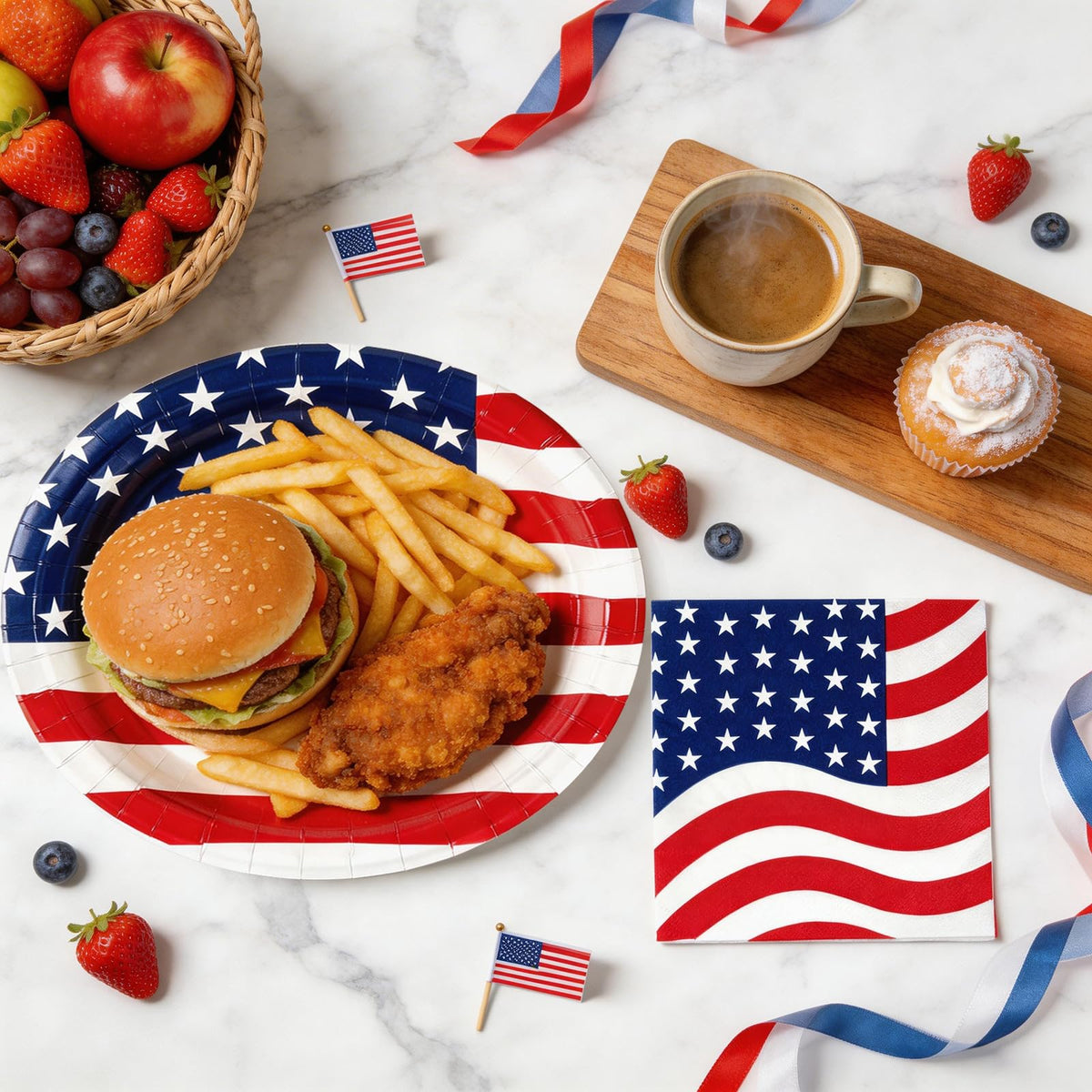 OuMuaMua patriotic napkins for quick cleanup and festivity
