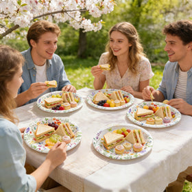 OuMuaMua wildflower plates in four designs for coordinated table setups.