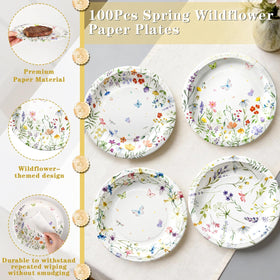 OuMuaMua wildflower plates with coated surface to resist soggy foods.