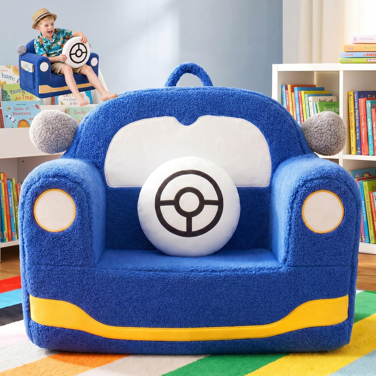 OUOZZZ Kids Chair front view shows cozy seating for ages 2–6