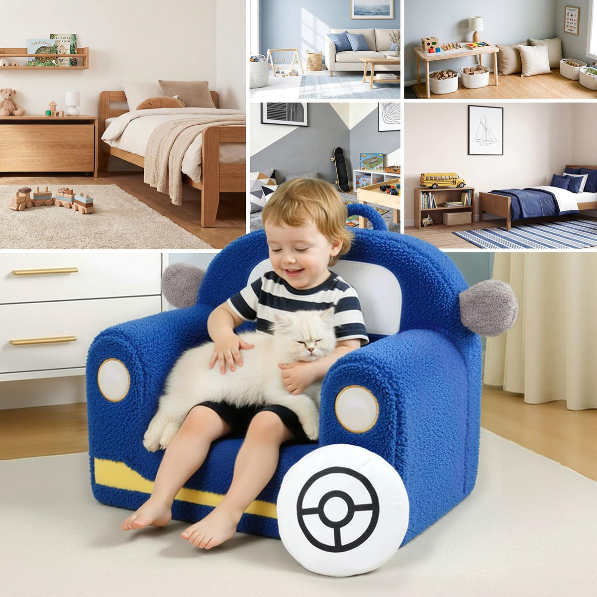 OUOZZZ Kids Chair in use demonstrates relaxed reading and playtime