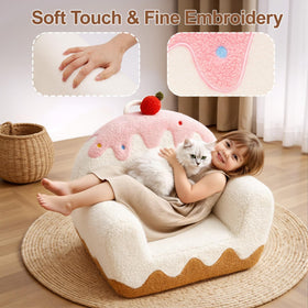 High-density foam and plush sherpa deliver supportive, cozy seating.