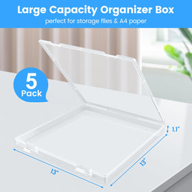 OUPSAUI 5-pack stackable storage boxes neatly organize magazines and art supplies