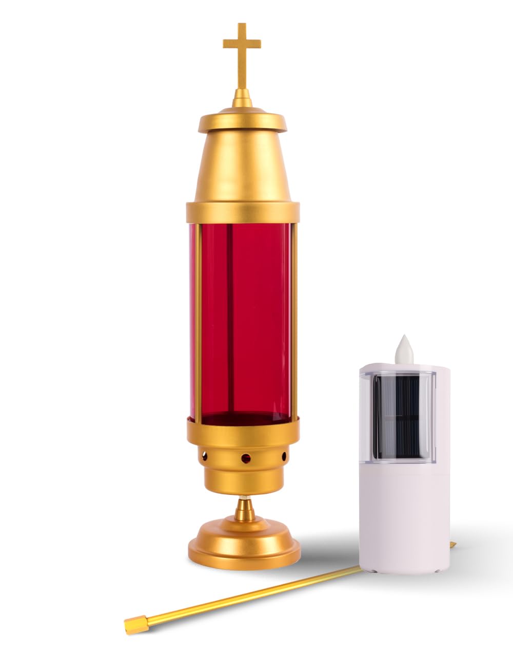 OURMEMO eternal light dome memorial lantern ideal for outdoor grave displays.
