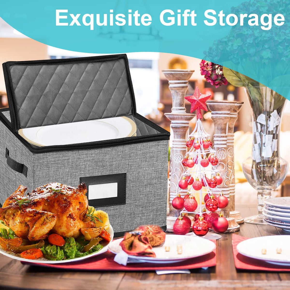 Ouruer move-ready storage keeps dinnerware organized and protected