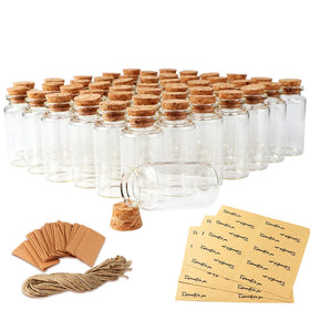 OurWarm 32pc 40ml glass bottle with cork lid for elegant party favors