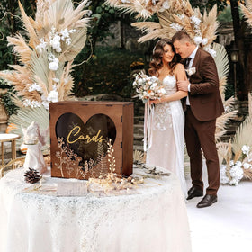OurWarm large-capacity wedding card box holding 150–300 cards