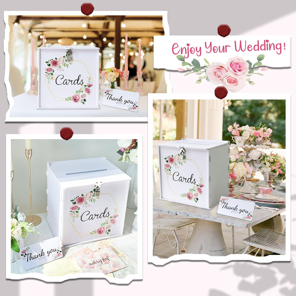 Package includes OurWarm white card box, sign, lock, keys, and assembly guide.