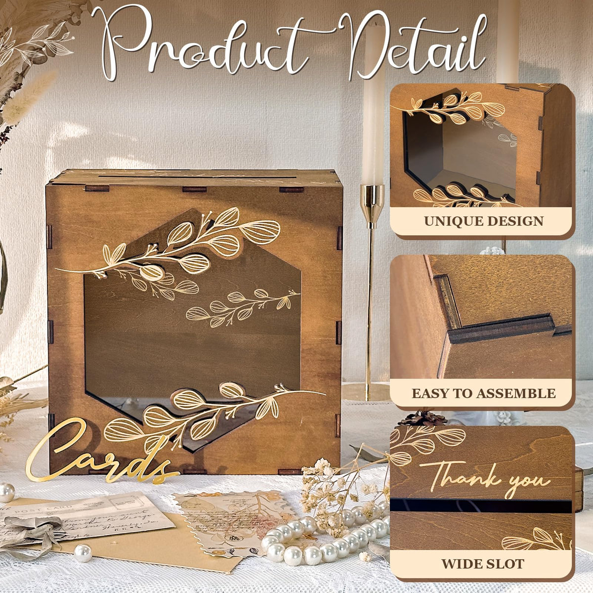 OurWarm card box holds 100–300 cards for large receptions.