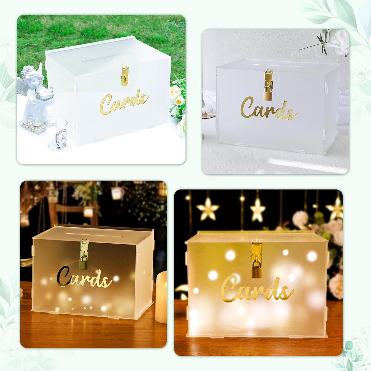 Large-capacity OurWarm wedding card box ready for a big reception