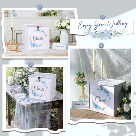 OurWarm wedding card box on a reception table as versatile decor.