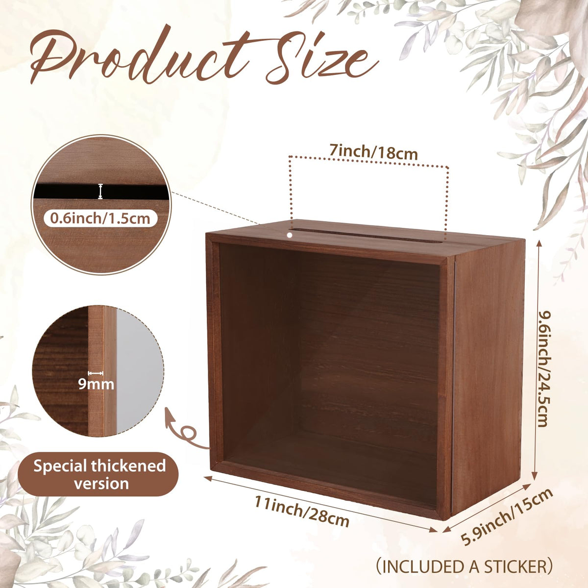 OurWarm wooden card box personalization stickers enable theme-friendly customization.