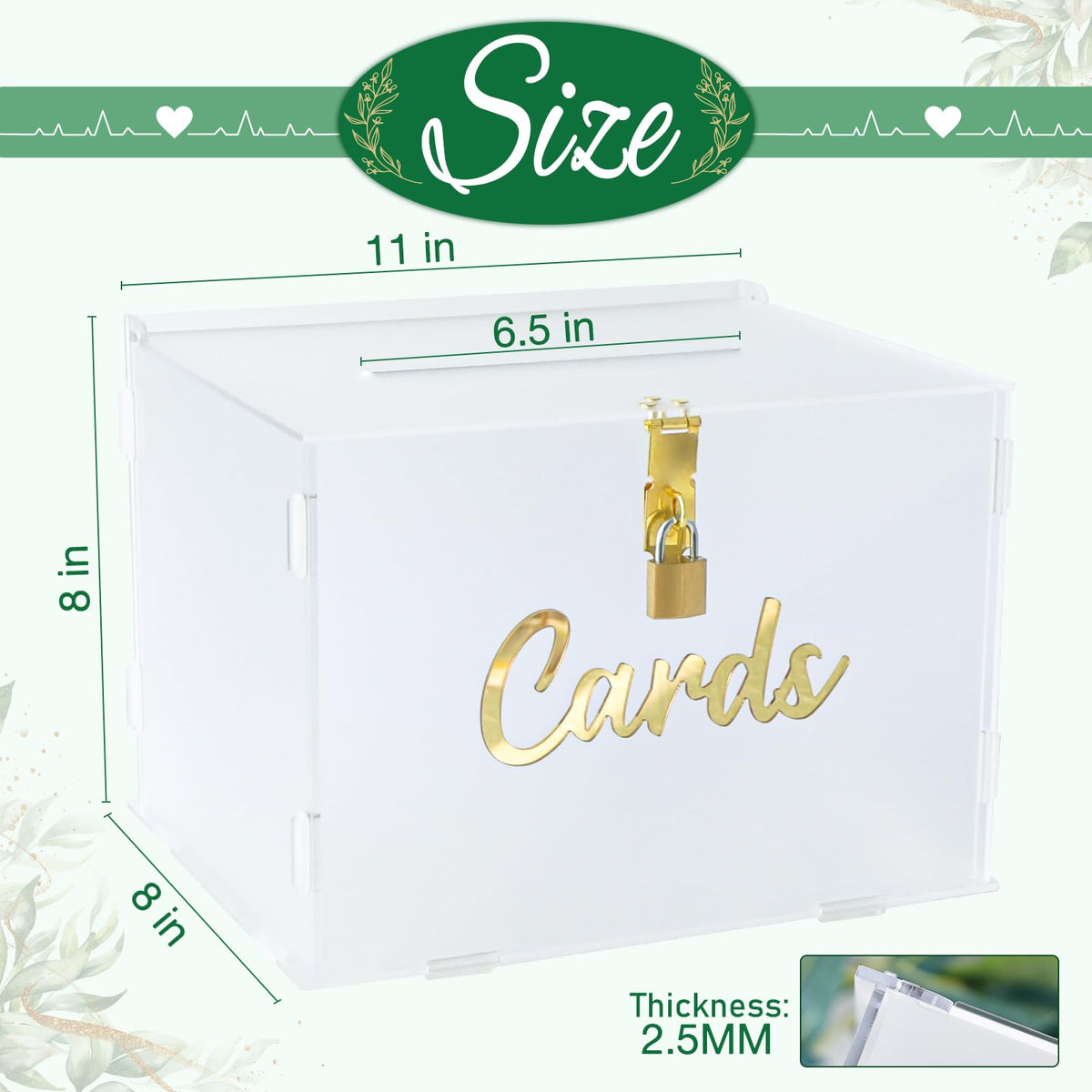 OurWarm wedding card box with string light adds warm reception ambiance.