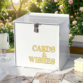 OurWarm wedding box includes easy assembly and secure closure for envelopes.