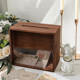 OurWarm wooden wedding card box with reception focus for elegant guest gifts.