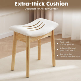 OUSADOU square linen makeup stool versatile seating for beauty areas and entryways