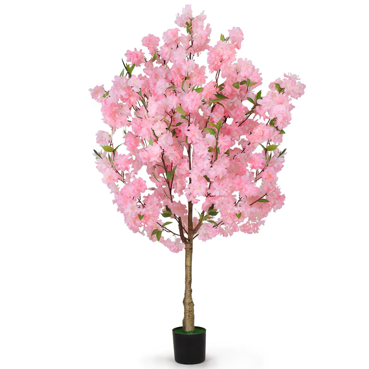 OUSHENG artificial cherry blossom tree with pink flowers for vibrant indoor decor.